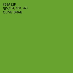#68A32F - Olive Drab Color Image